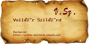 Vollár Szilárd névjegykártya